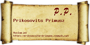 Prikosovits Primusz névjegykártya